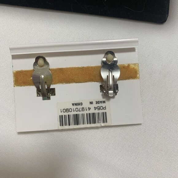 Vintage Carole Two Tones Clip Earrings Designer Jewelry Amethyst Stone - Picture 5 of 16